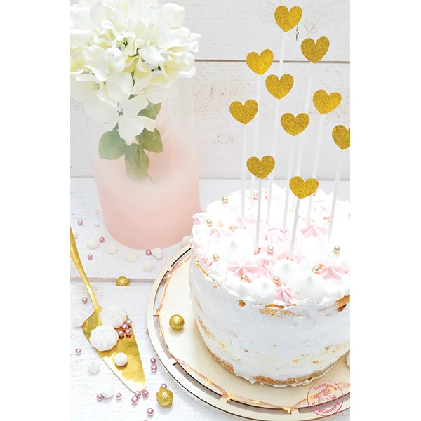 Cake toppers cœurs dorés Scrapcooking