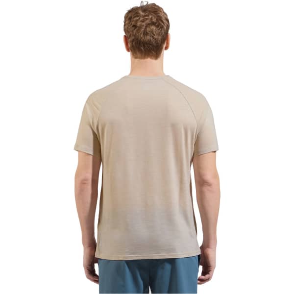 T-shirt randonnée ODLO ASCENT PW 130 TOPOGRAPHY CREW NECK S/S SILVER CLOUD MELANGE