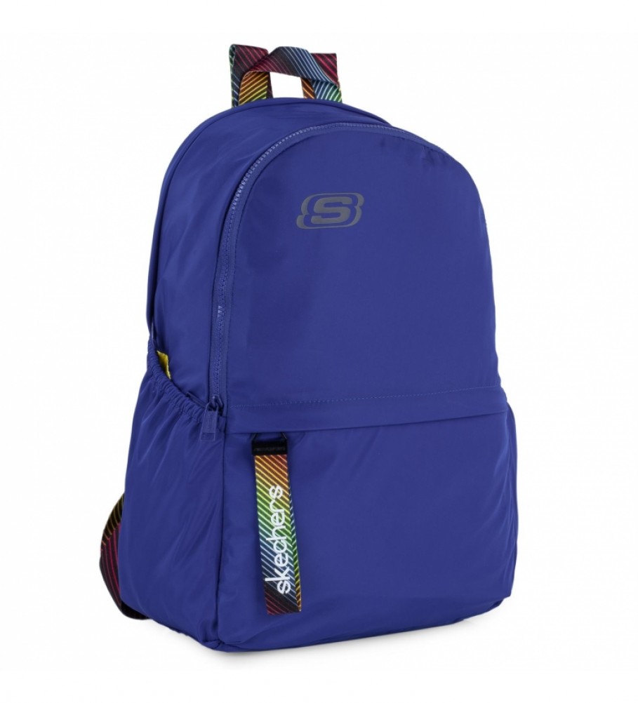 Mochila Skechers com bolso interno para tablet iPad S894 Azul - 30x46x15cm -
