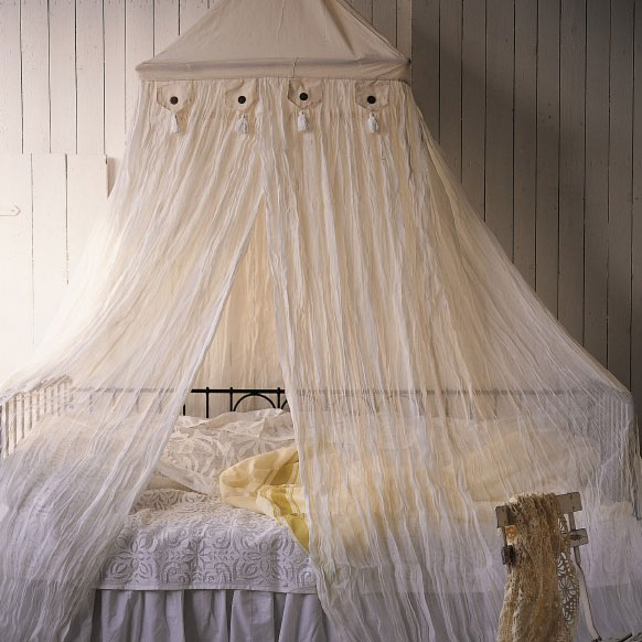 Baldachin quadratisch, weiß, L 90 cm, B 90 cm, H 300 cm von fischer's lagerhaus