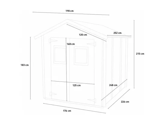 Abri de jardin en bois extérieur outils avec double porte TwinDoorShed