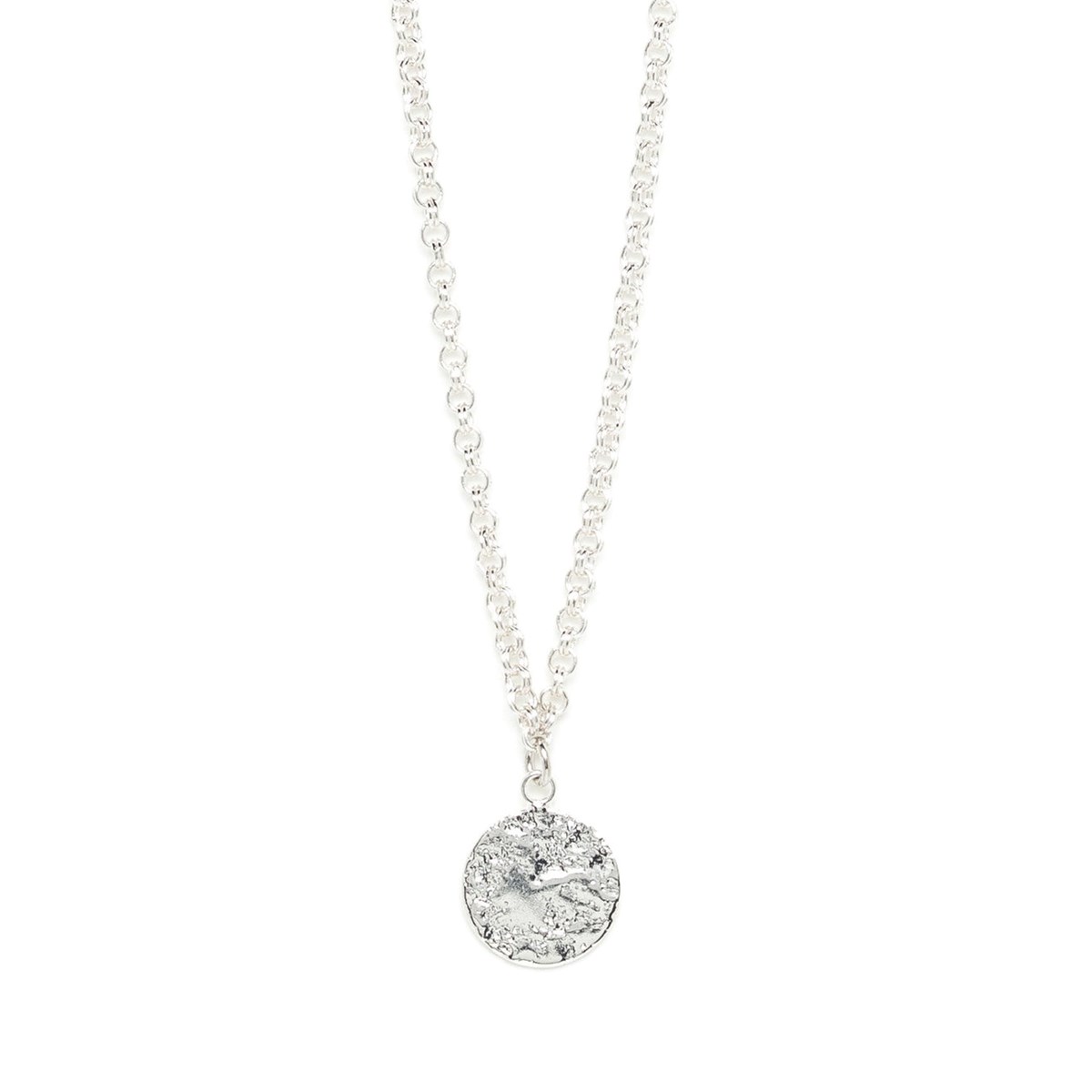 collier rond martelé plaqué argent - HESTIA