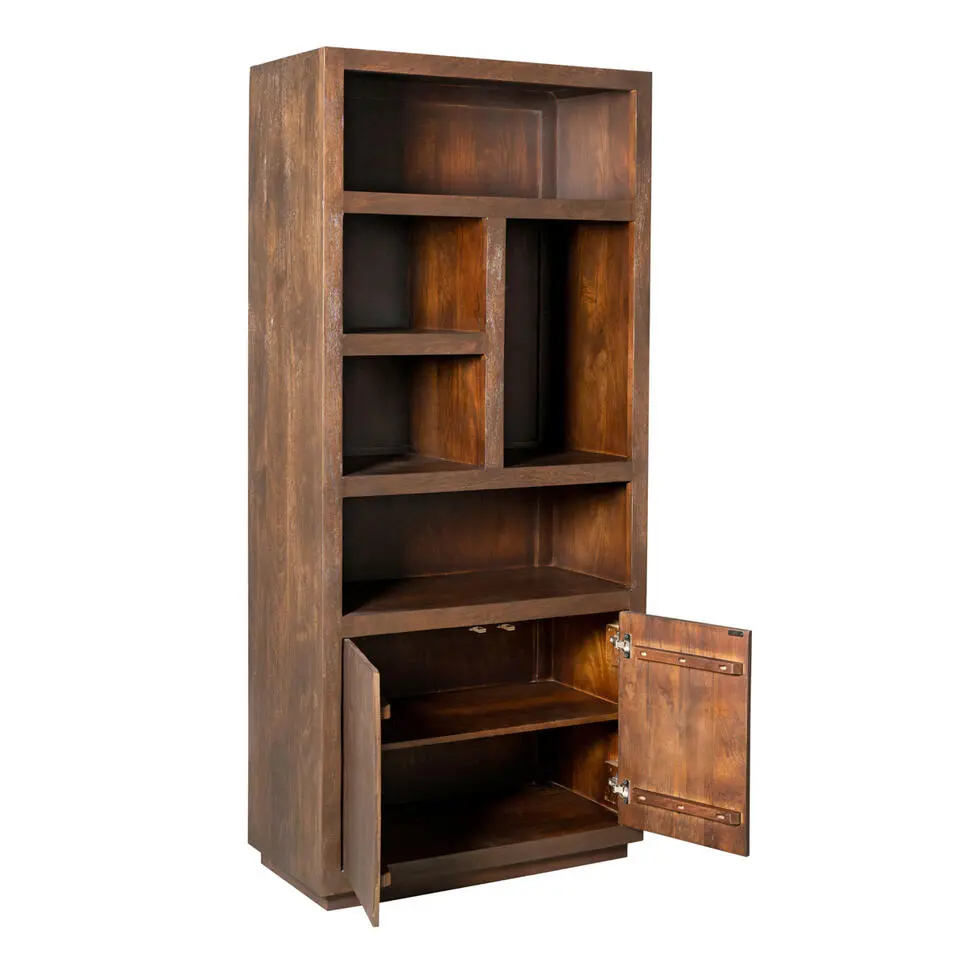 Vakkenkast Bruin Hout - 90x45x200cm - Brussel