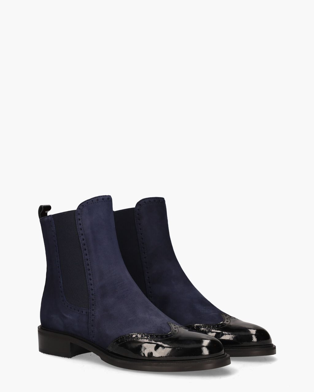 Lilian 12270 Donkerblauw/Zwart Dames Chelseaboots