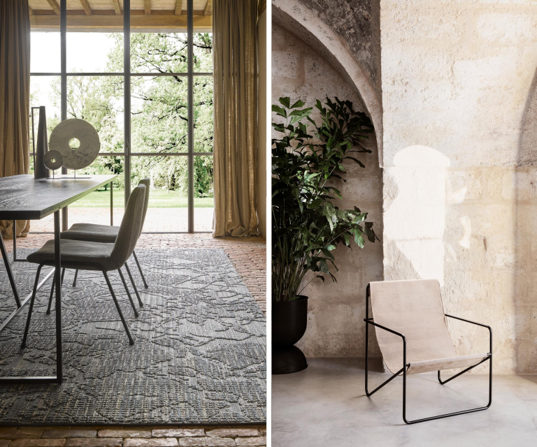 Ferm Living Desert fauteuil zwart onderstel Black/Soil