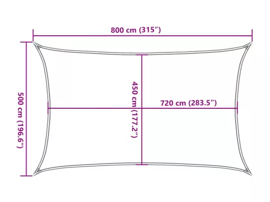 Voile d'ombrage 160 g/m² Noir 5x8 m PEHD