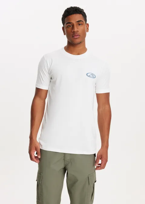 T-shirt met print wave logo wit (WIT)