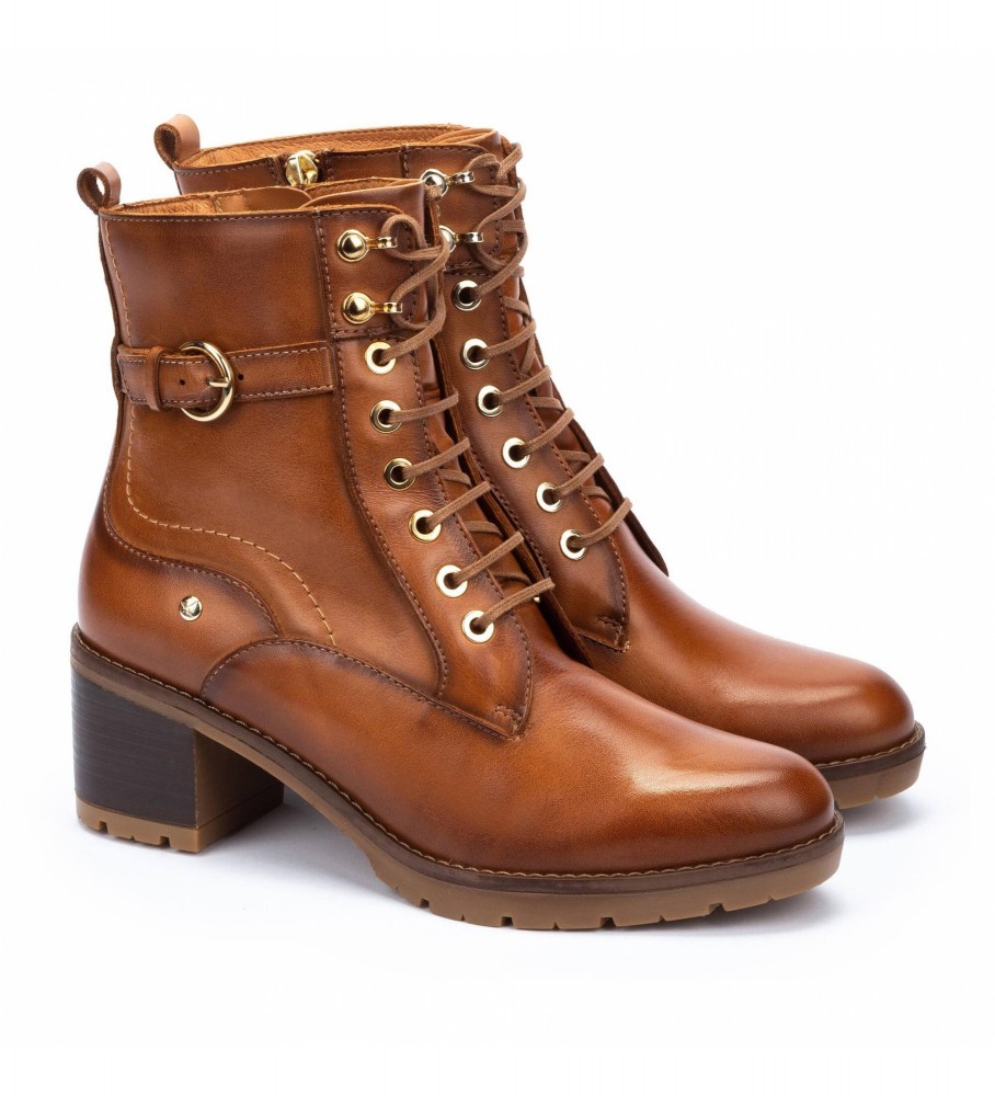 Botas de cano curto Pikolinos Llanes em couro marrom - Altura do salto: 6 cm -