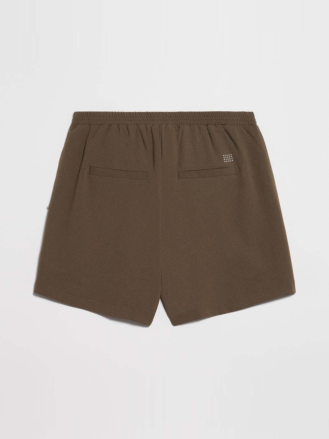 Short Femme Fluide Ceinture Elastiquée Kaki
