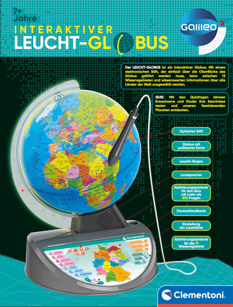 Clementoni Interaktiver Leucht-Globus