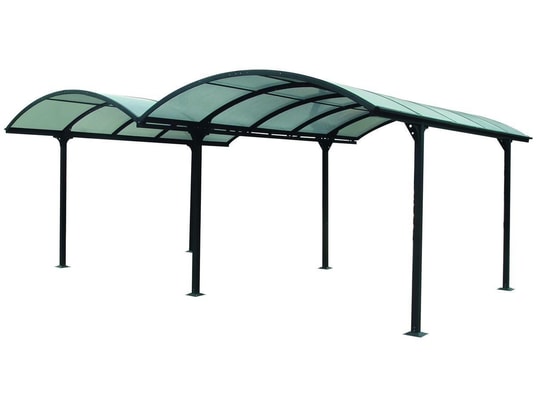 HABRITA - Carport aluminium DOUBLE - Toit demi-rond 28,62 m2