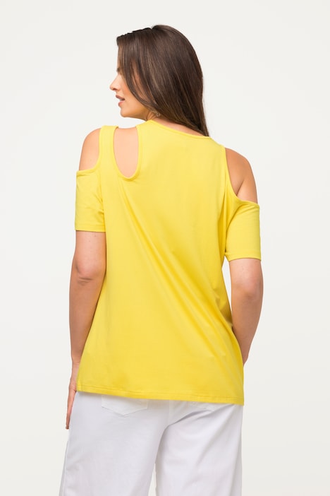 T-Shirt, Cut-Outs, Rundhalsausschnitt, Halbarm