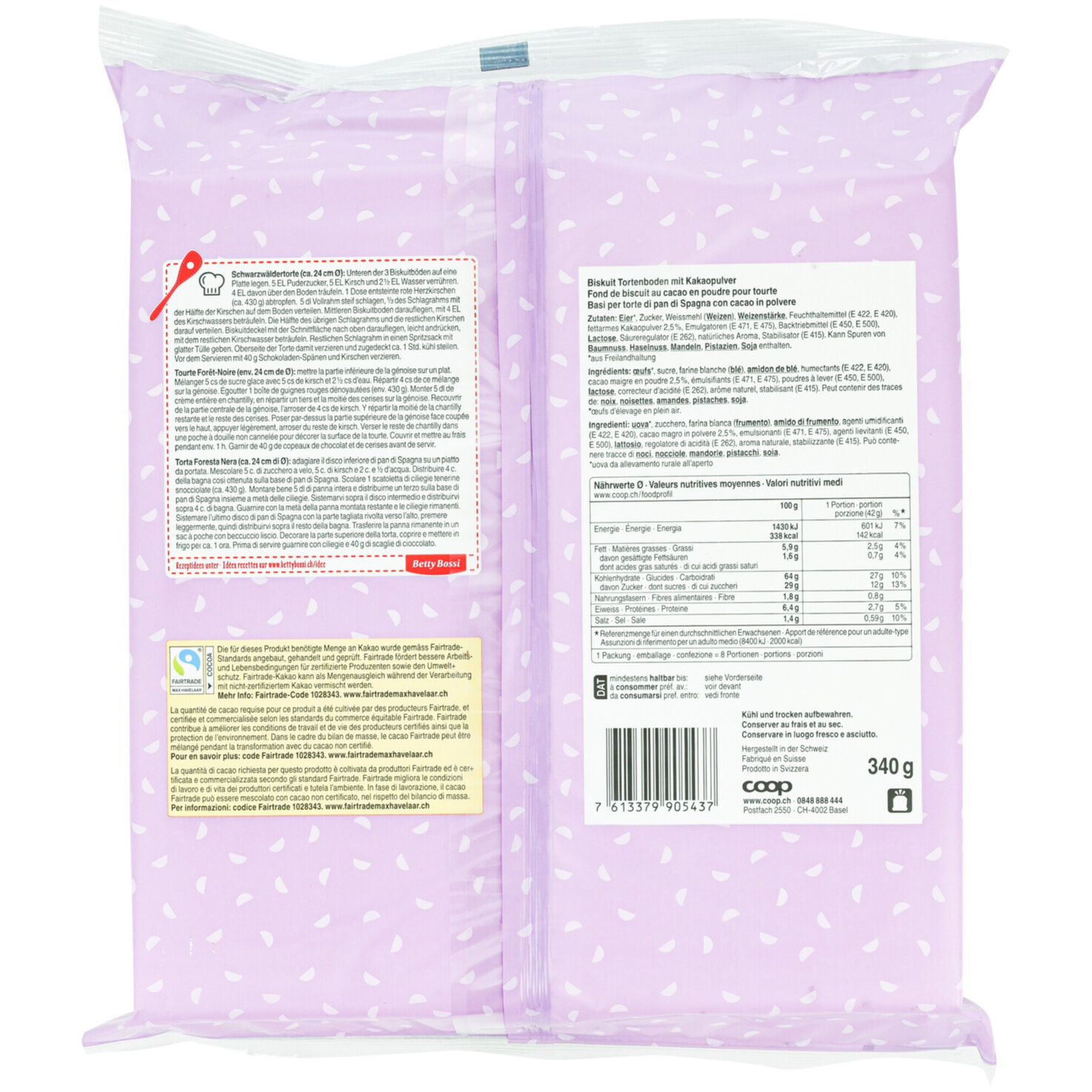 Betty Bossi Fairtrade Tortenboden Schokolade