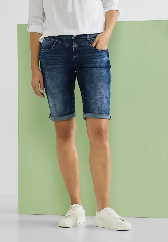 Casual Fit Jeansbermuda - brilliant indigo wash