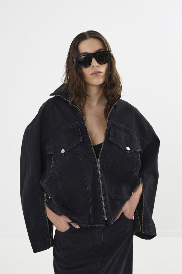 Rabens Saloner Denim black skirt - Kiddie Washed black den