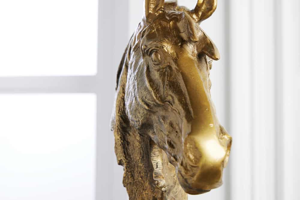 Exklusive Büste Pferdekopf CABALLO 38cm messing handmade Aluminium Skulptur