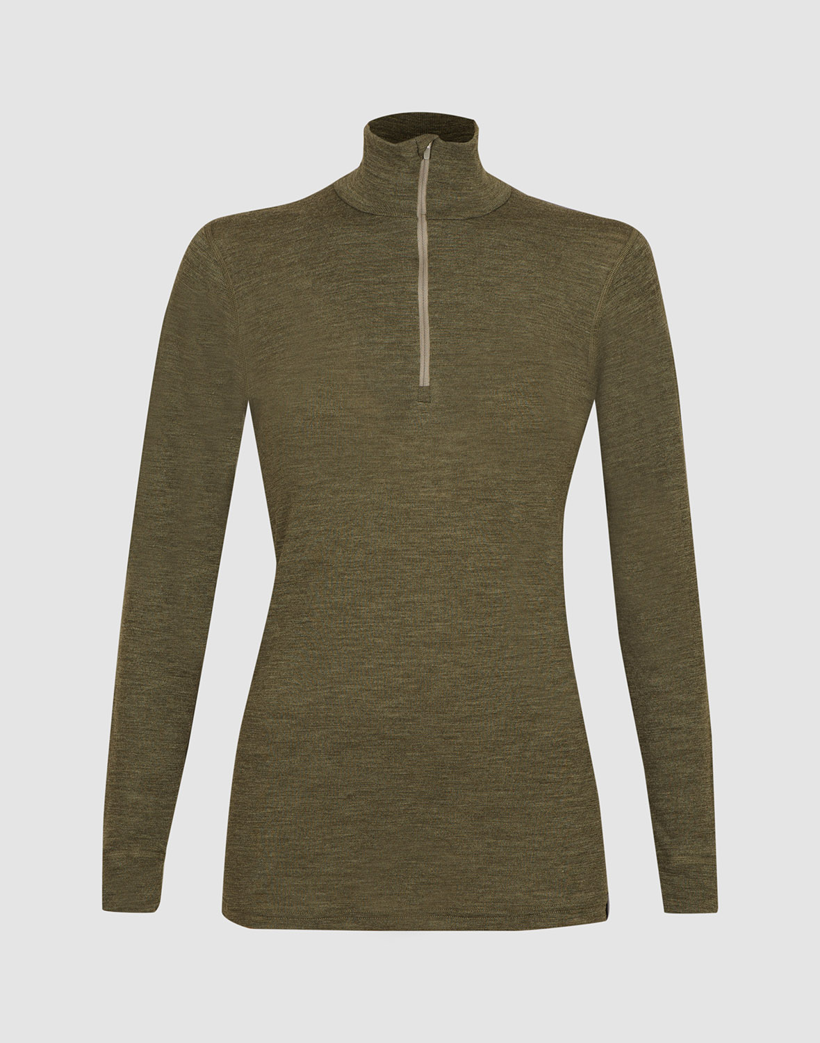Shirt met ritssluiting van merinowol voor dames