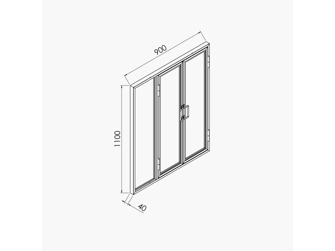 Verrière Ouvrante en Acier 3 Carreaux - Noir