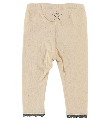 En Fant Leggings - Heller Pfirsich m. Lochmuster
