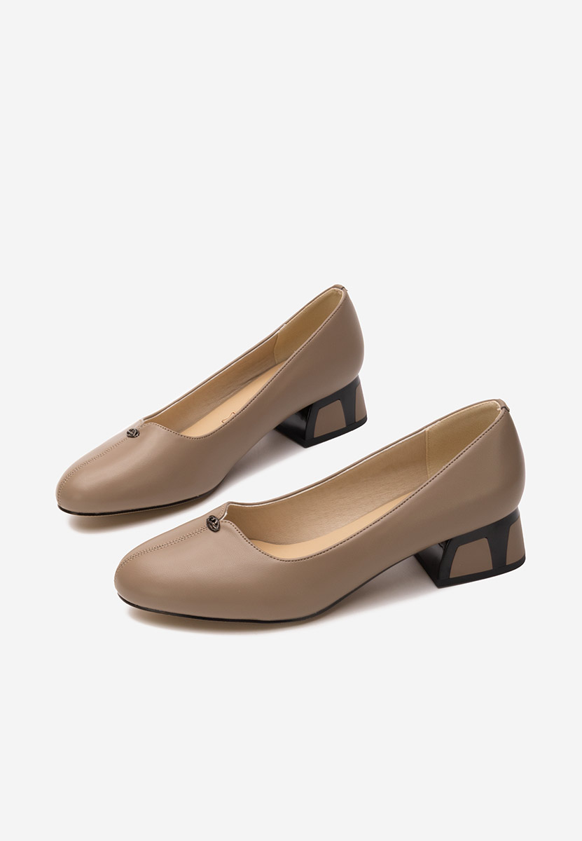 Chaussures à talon épais bruns Renea