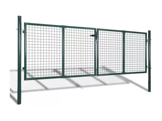 Portail de cl?ture en grillage galvanisée 289x75cm / 306x125 cm