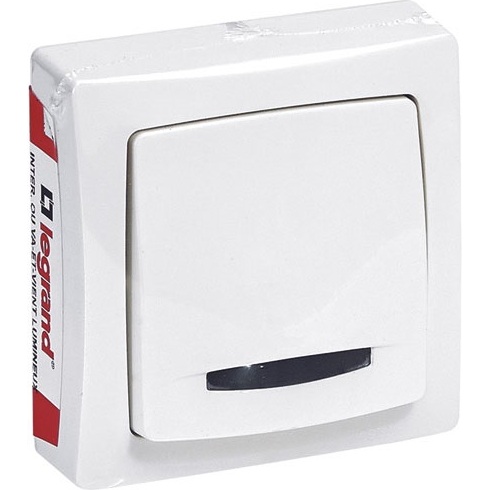 Interrupteur - simple - va-et-vient - Led lumineux - en saillie - complet -