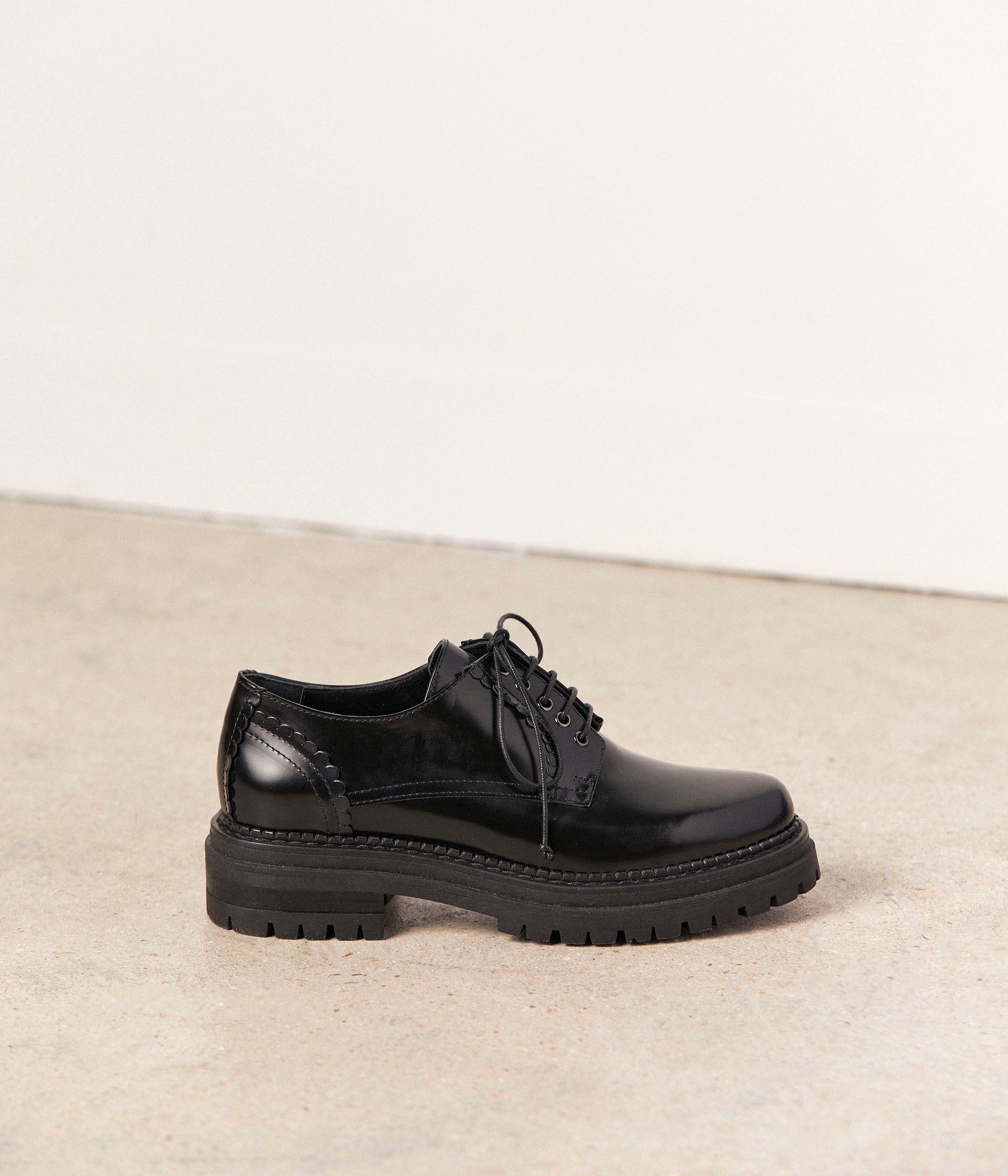Derbies cuir noir Anelyse