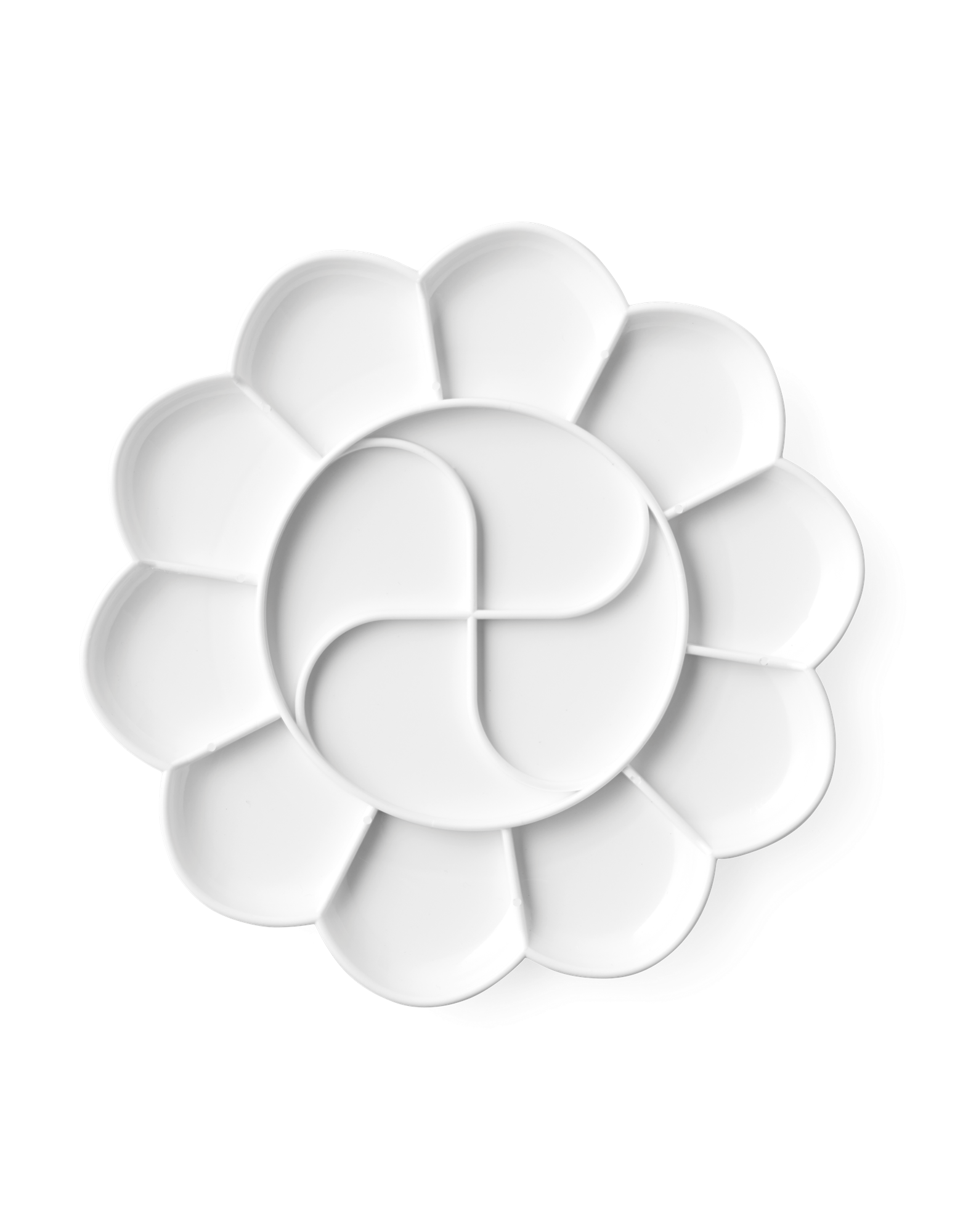 Malerpalette | Plastik. 14 rum. | White