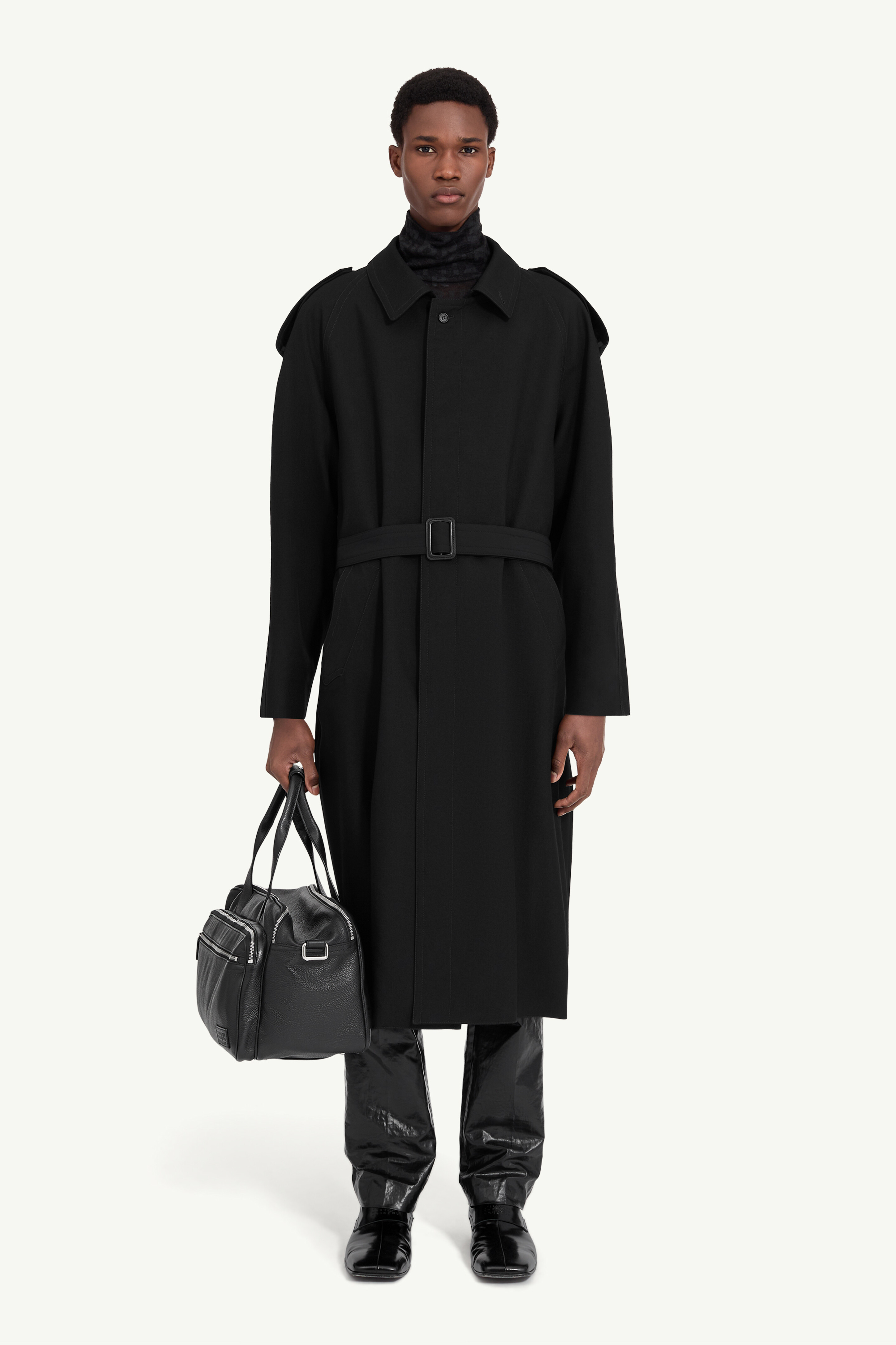 Trench en laine pour homme | MM6 Noir