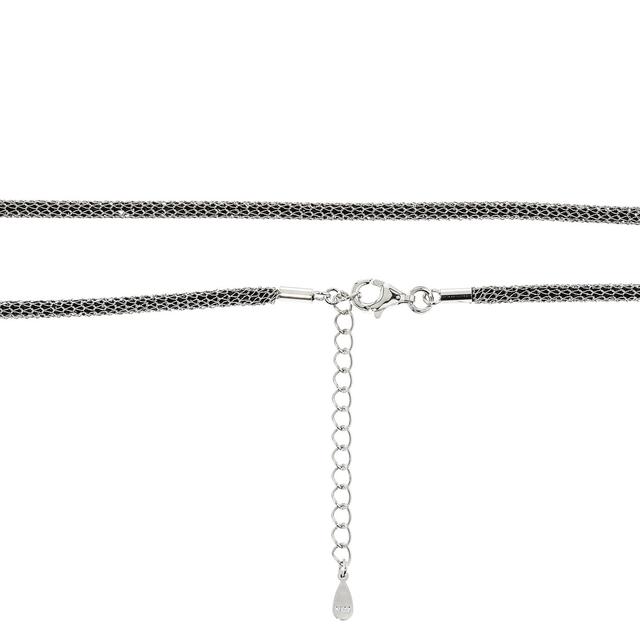 Mesh-Collier & Gleiter, Muschelkernperle, Zirkonia, ca. 48 cm