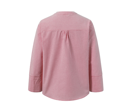 Gestreifte Bluse, rosé-weiß