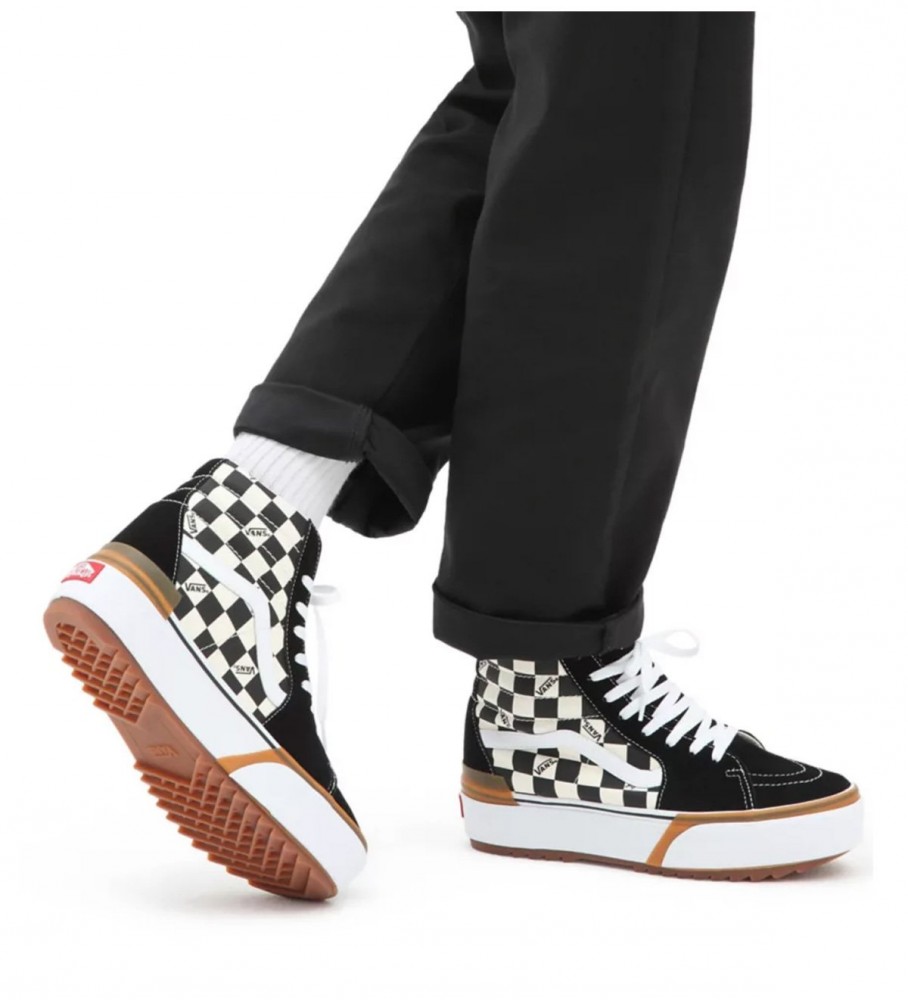 Vans Zapatillas Checkerboard Sk8-Hi Stacked Negro