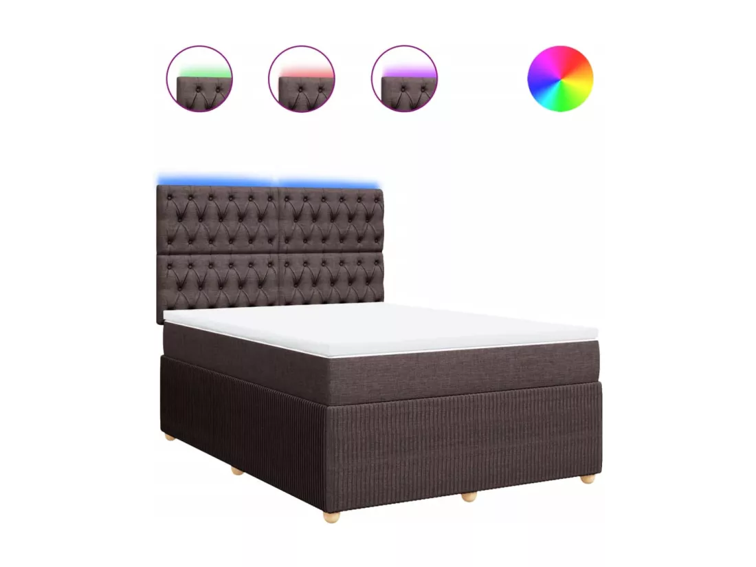 Sommier tapissier avec matelas Marron foncé 160x200 cm