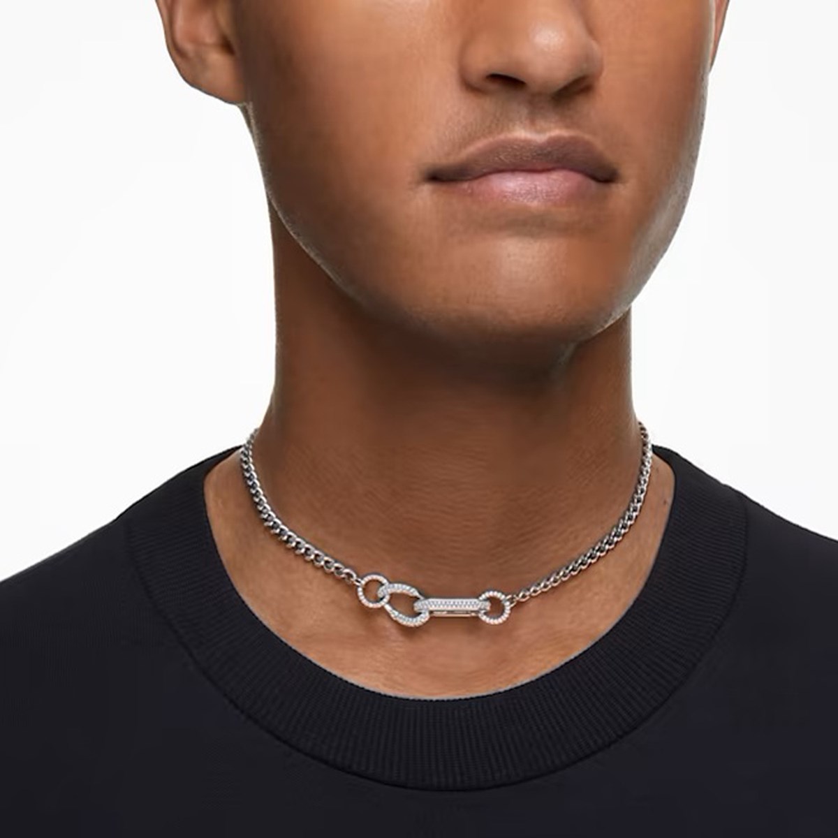 Collier Swarovski Dextera taille L plaqué argent