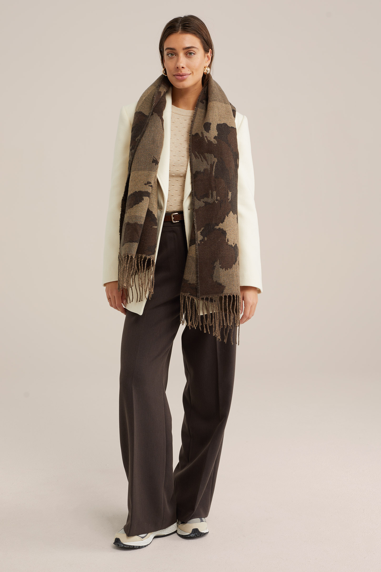 sjaal van gerecycled polyester WE Fashion Legergroen