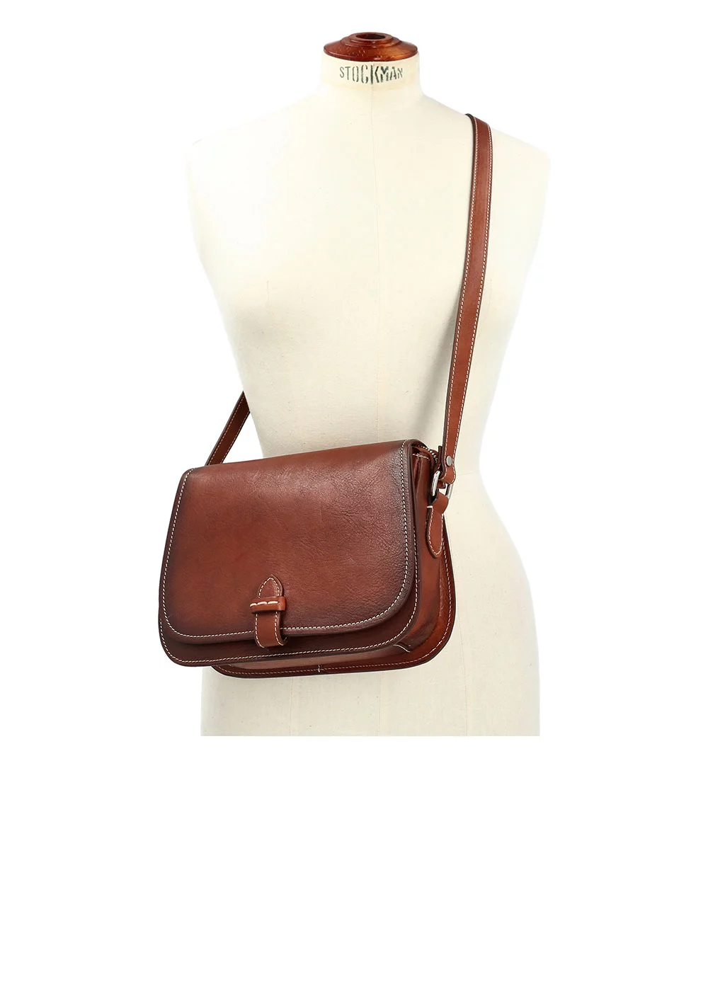 BESACE FLORENTINA CUIR CHOCOLAT