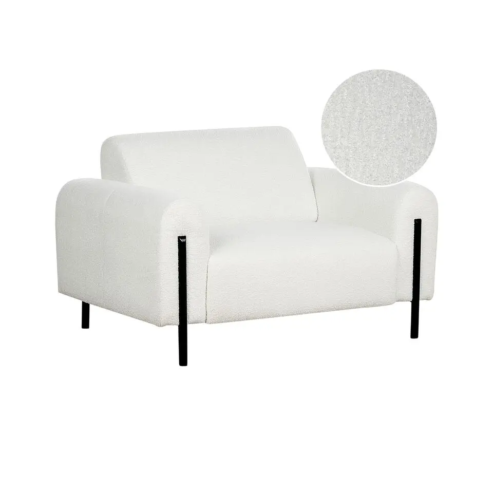 ASKIM - Fauteuil - Wit - Bouclé