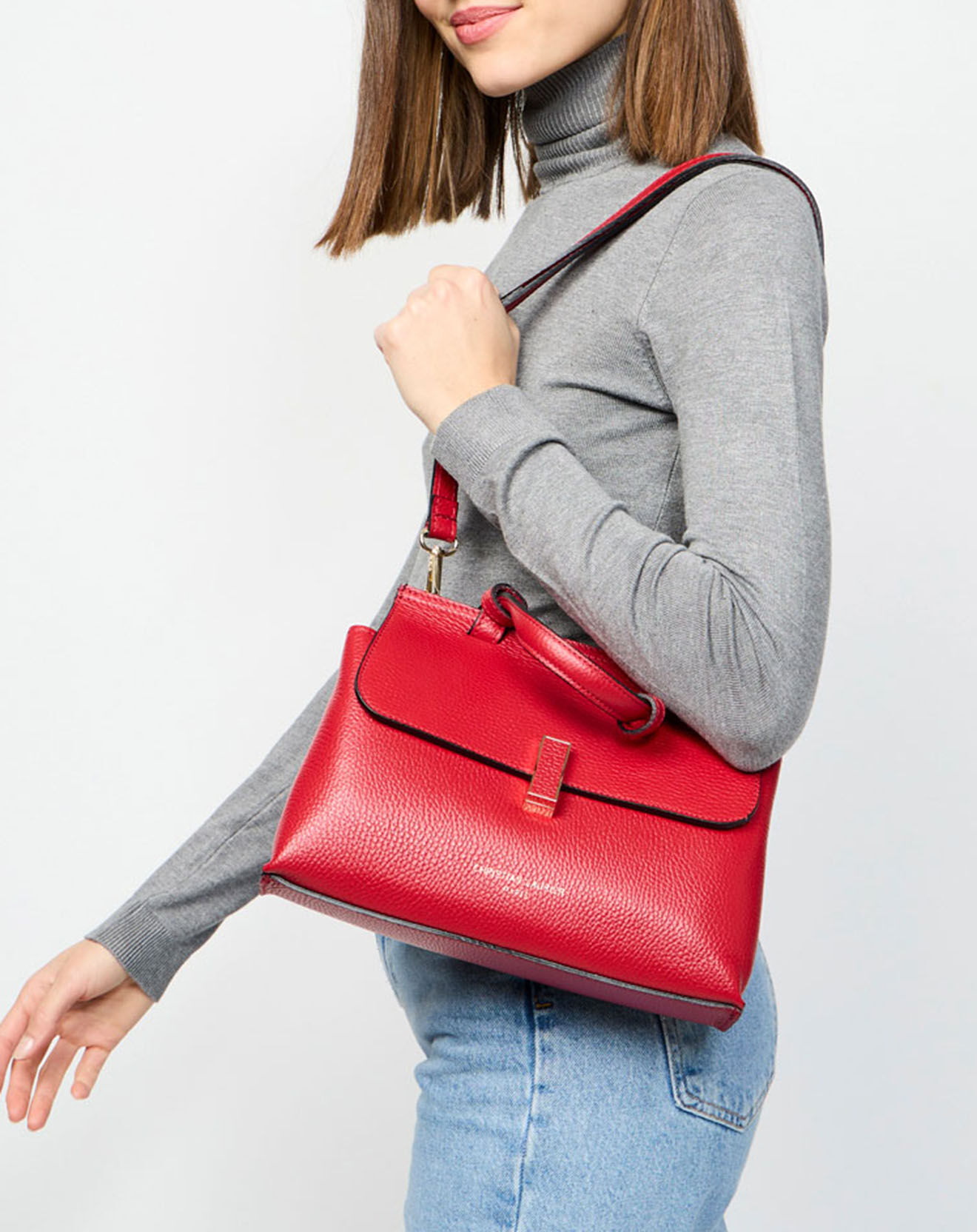 Christian Laurier Sac bandoulière en Cuir Ciara bordeaux - 27x19x9 cm