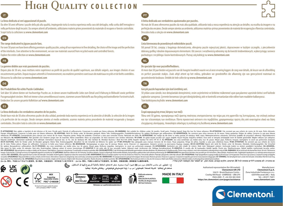 Clementoni Puslespil - Matterhorn - High Quality - 500 Brikker