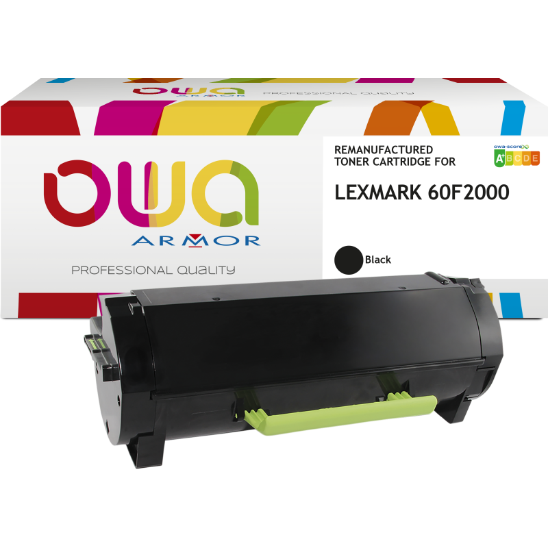 Toner remanufacturé OWA - standard - Noir - pour LEXMARK 60F2000
