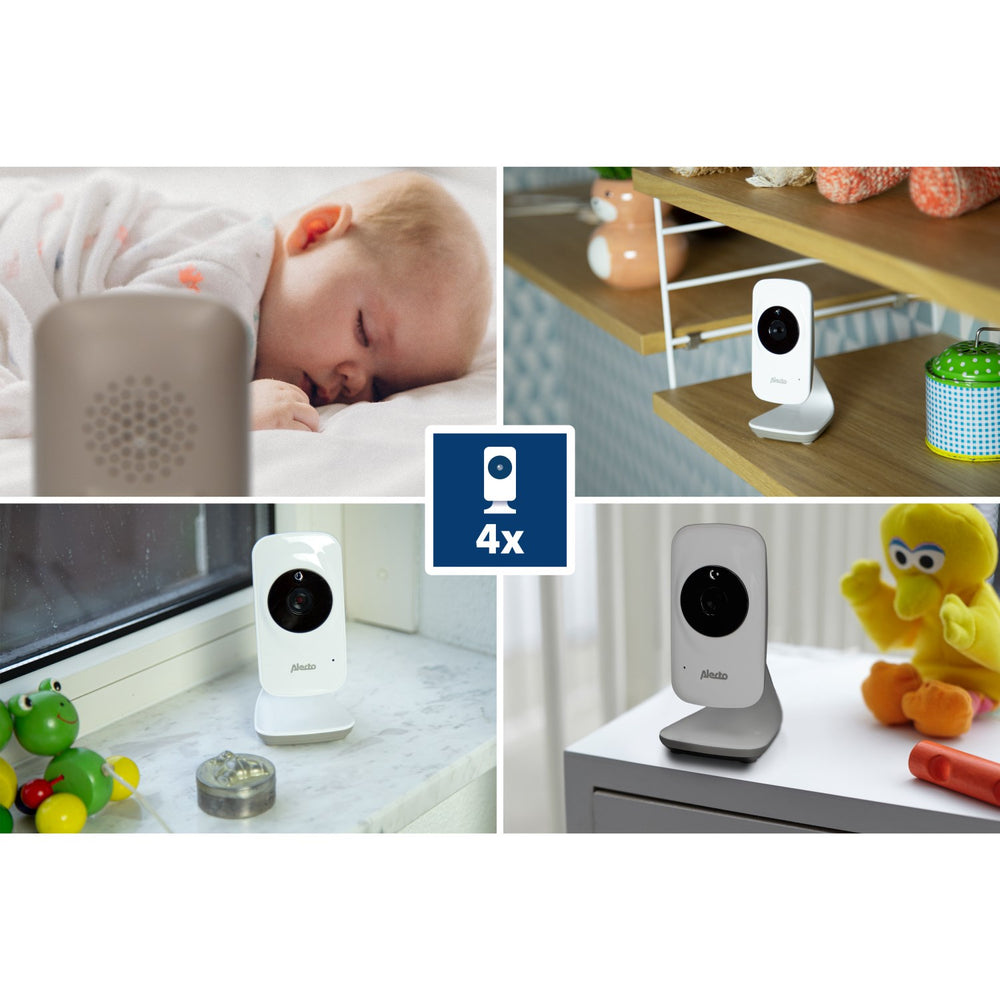 Køb Alecto White/Taupe Video Babyalarm 2,4 Tommer Farve Display