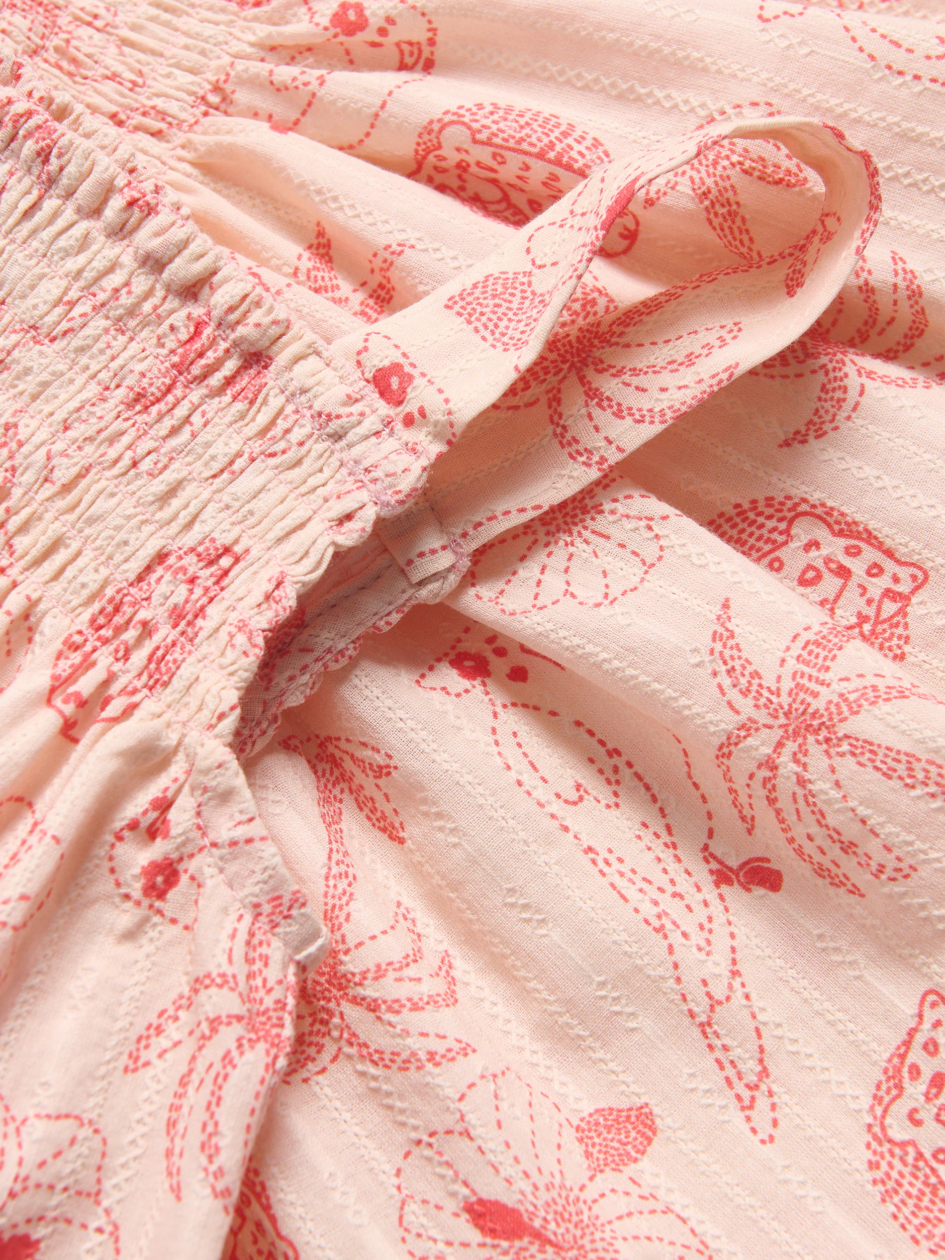 Gemusterte Bluse mit Bindung