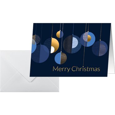 Carte de Noël 'Graphic Christmas balls', A6 paysage