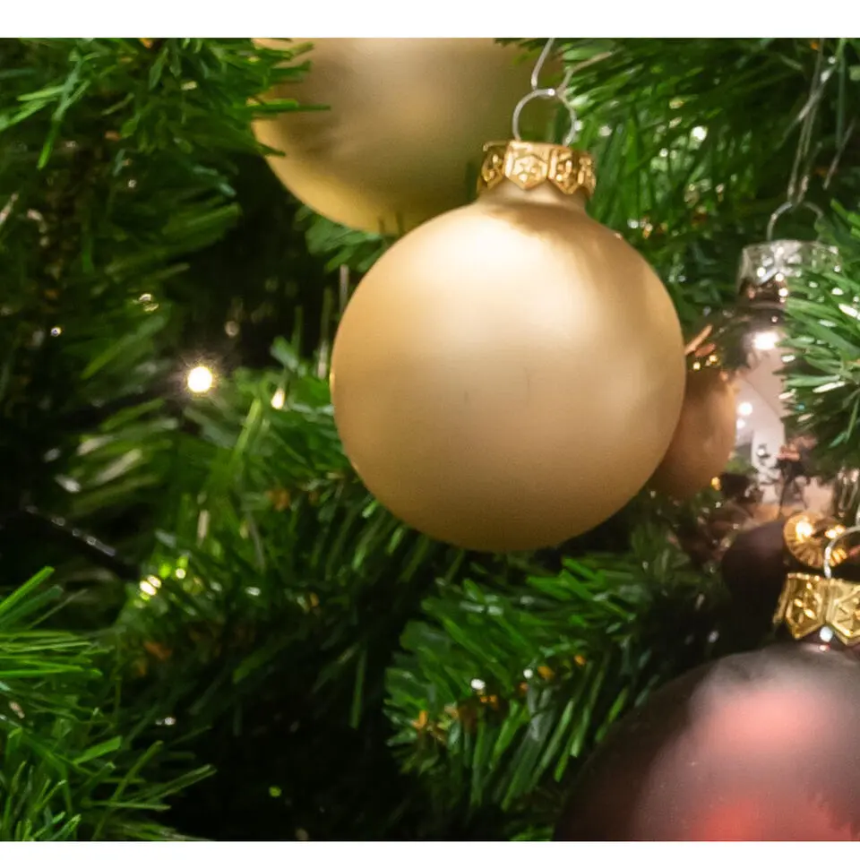 Othmar Decorations Kerstballen 36x - champagne - glas - 6cm