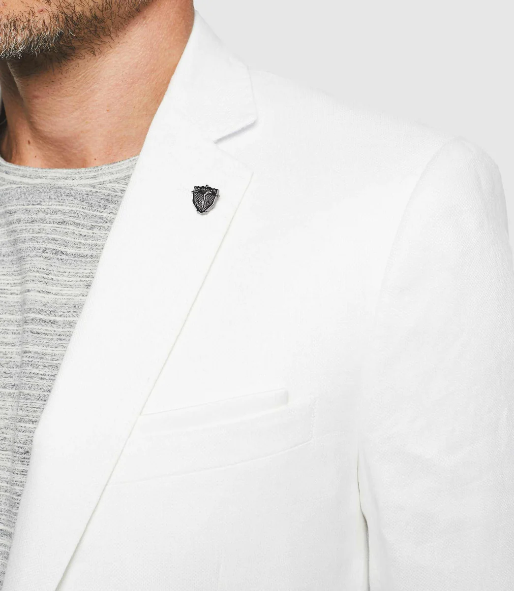 Veste ville séparable en lin blanc 