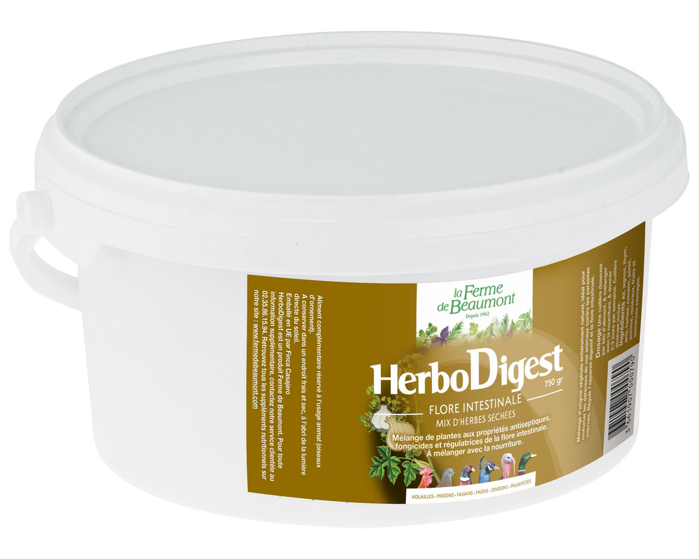 Herbodigest 750 gr • mix herbes séchées • flore intestinale volailles, poules