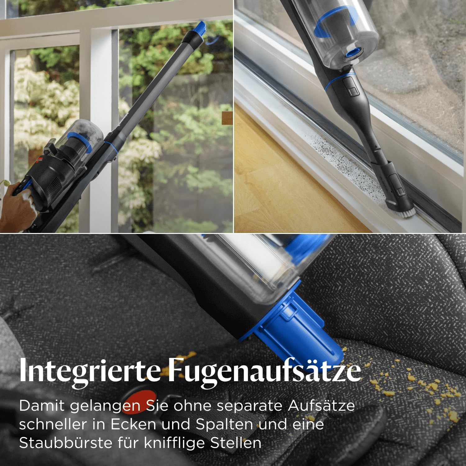 Bissell PowerClean FurGuard, Akku Staubsauger, 280W Motor, Selbstreinigende Bürstenrolle, FurFinder-Licht, Staubsauger Kabellos, Freistehend, HEPA-Filter, 2500 mAh Wechselakku, 50 min Laufzeit, 4091N