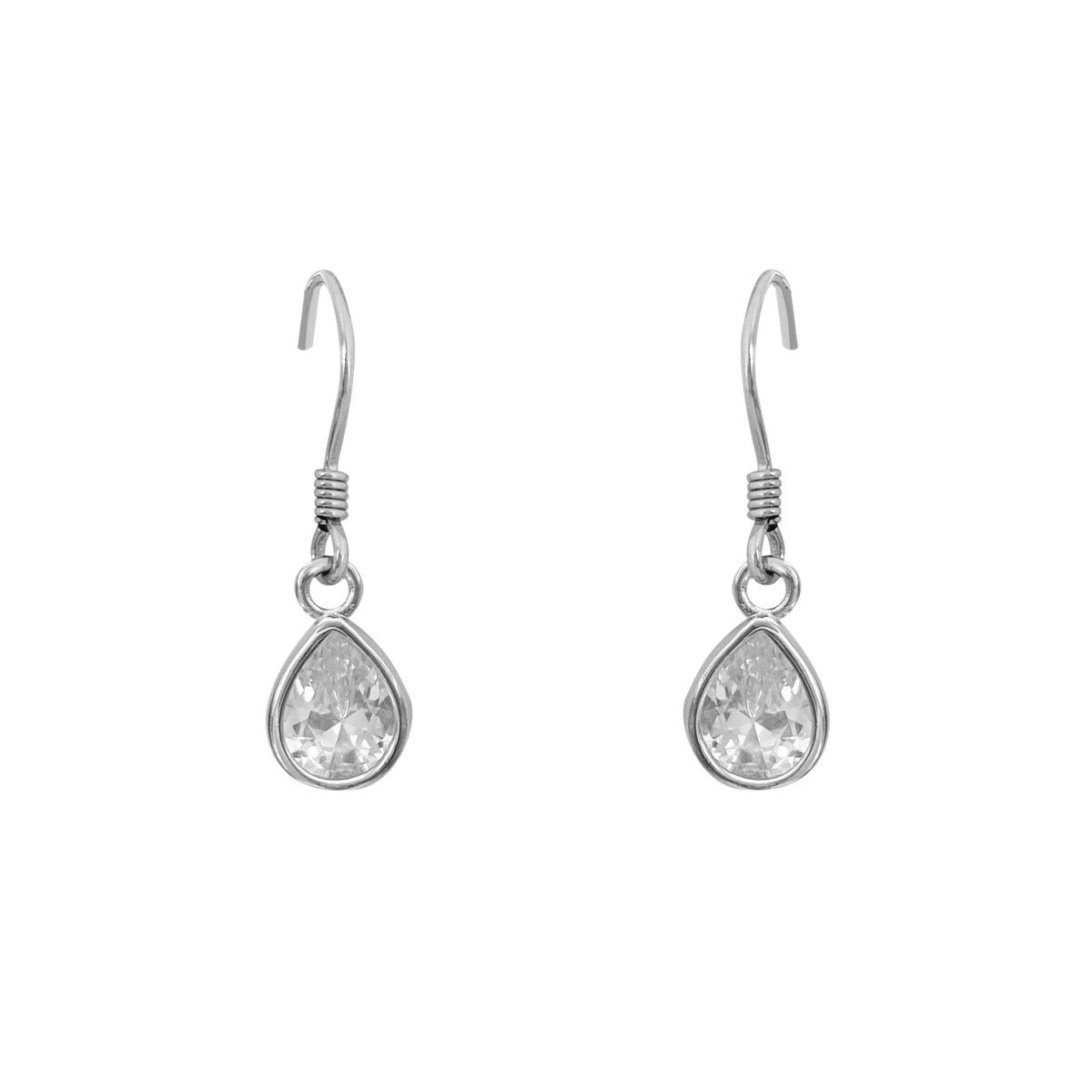 Boucles d'oreilles en argent 925 rhodié avec oxydes de zirconium