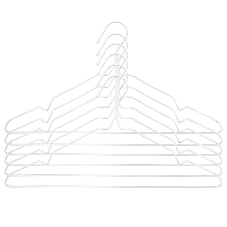 Ensemble de 6 cintres L. 41 cm métal blanc