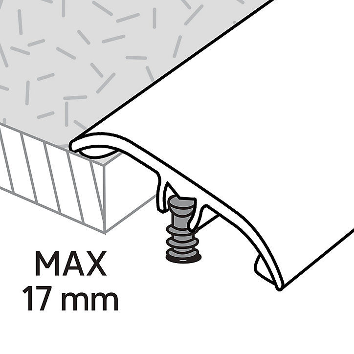 Barre de seuil en aluminium décor métal brillant GoodHome 37 x 1 800 mm